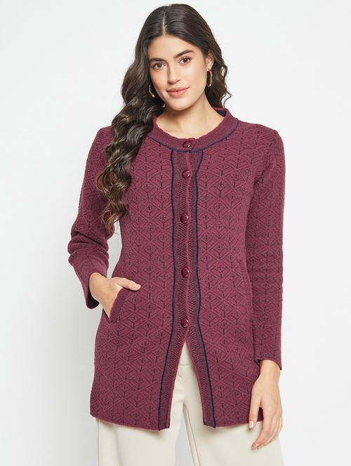 women self designed long sleeve cardigan - 21533255 -  Standard Image - 0