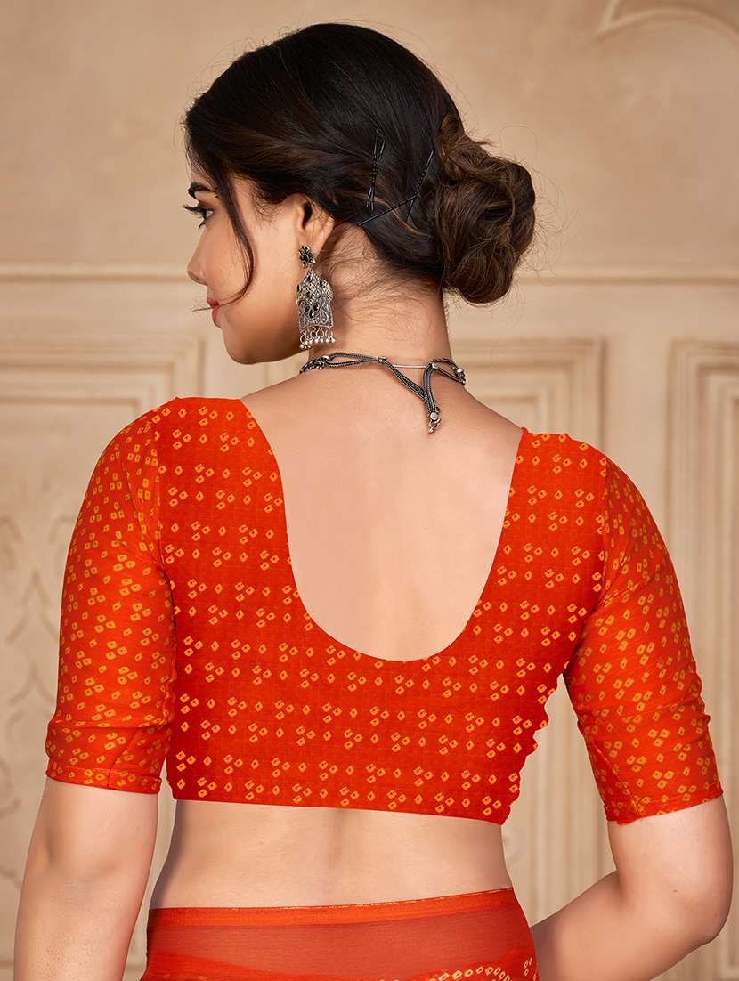women bandhani printed saree with blouse - 21533411 -  Standard Image - 2