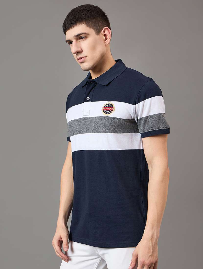 men color block polo t-shirt