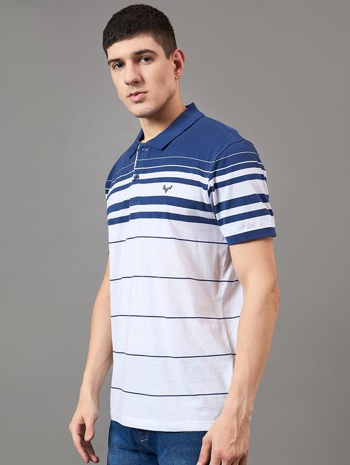 men white regular fit striped polo t-shirt - 21533444 -  Standard Image - 0