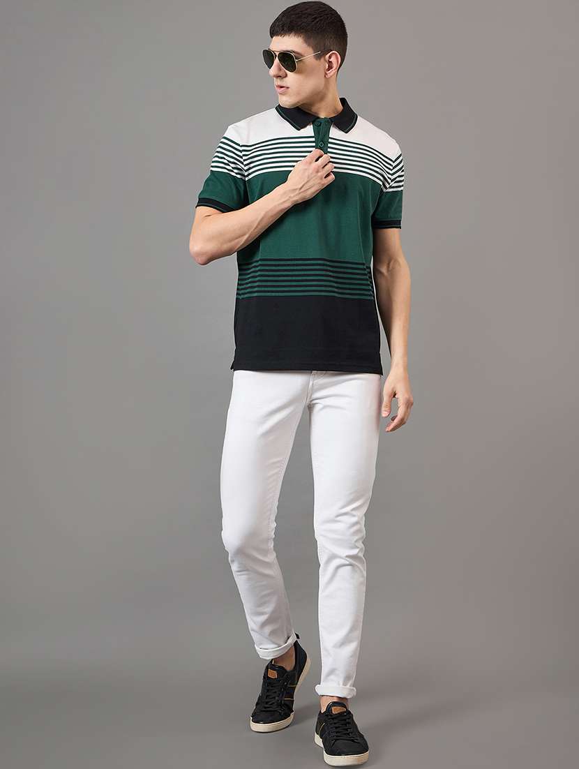 men polo neck striped t-shirt - 21533449 - Standard Image - 2