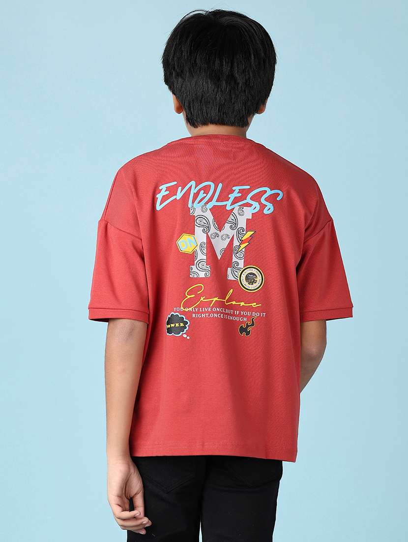 boys front & back print short sleeve t-shirt - 21533569 - Standard Image - 2