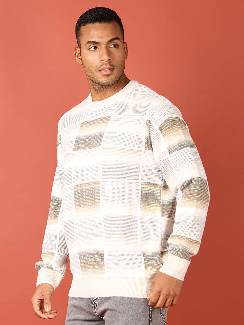 men long sleeves self design pullover - 21533595 -  Standard Image - 2