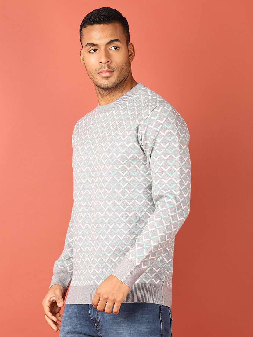 men long sleeves self design pullover - 21533596 -  Standard Image - 2