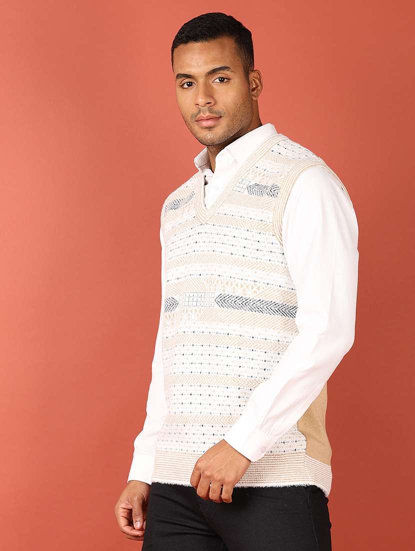 men sleeveless self design pullover - 21533601 -  Standard Image - 2