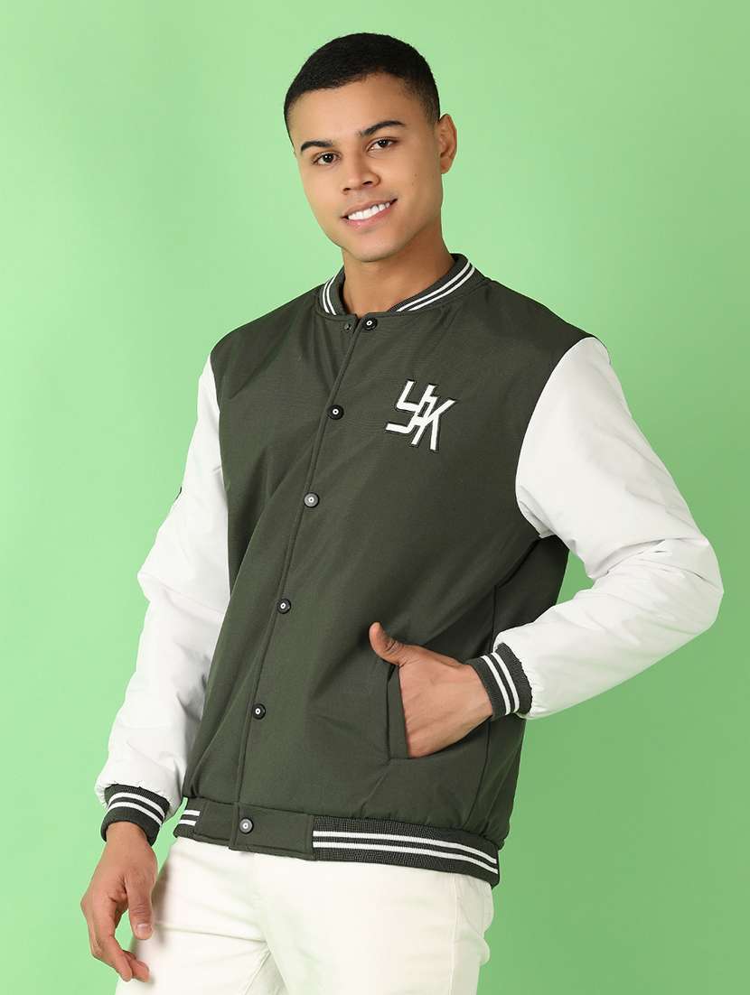 men color block long sleeve varsity jacket - 21533610 -  Standard Image - 2