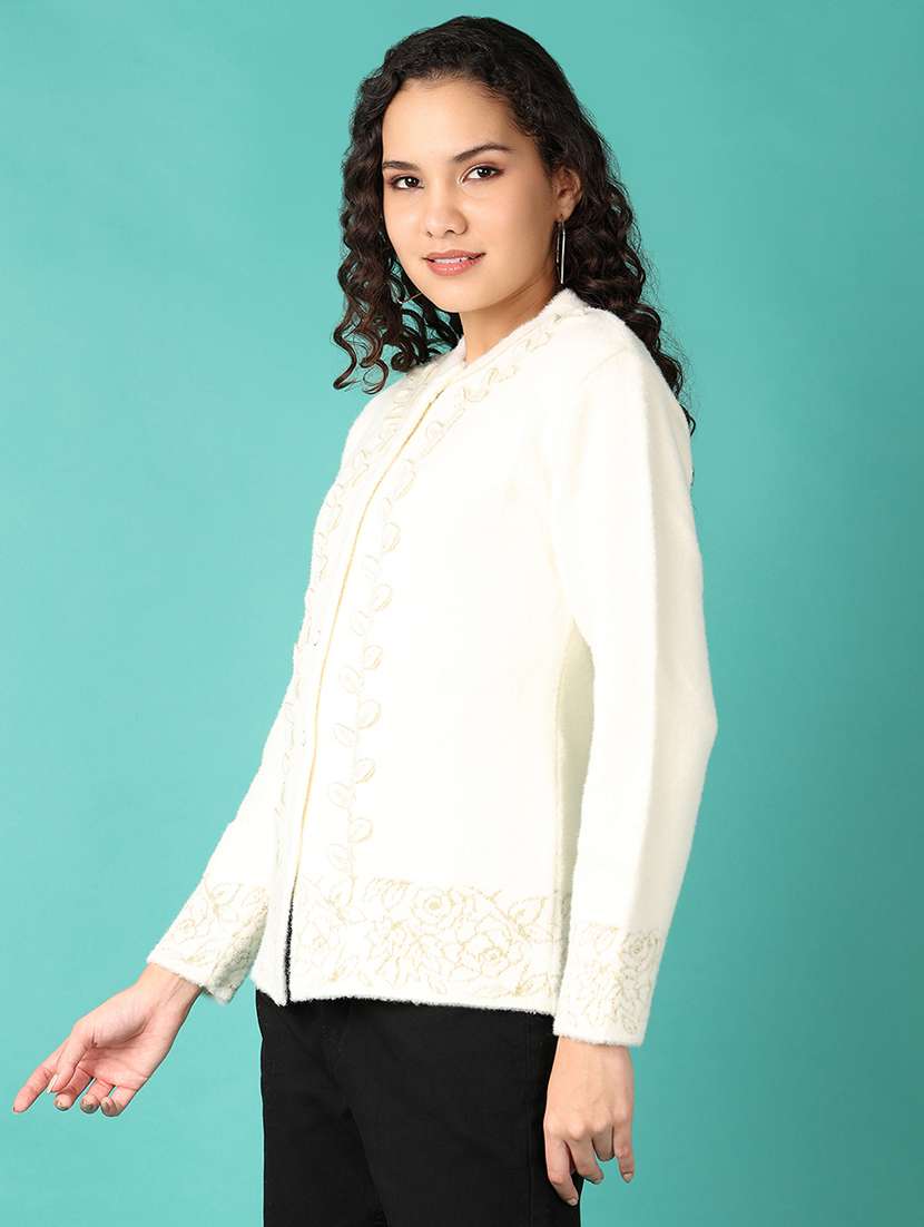 Women Self Design Long Sleeve Cardigan - 21533627 -  Standard Image - 2