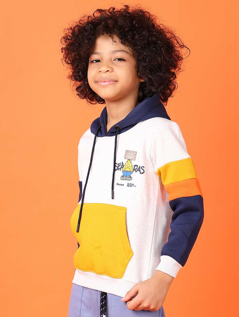 boys color block long sleeve hooded sweatshirt - 21533630 -  Standard Image - 2