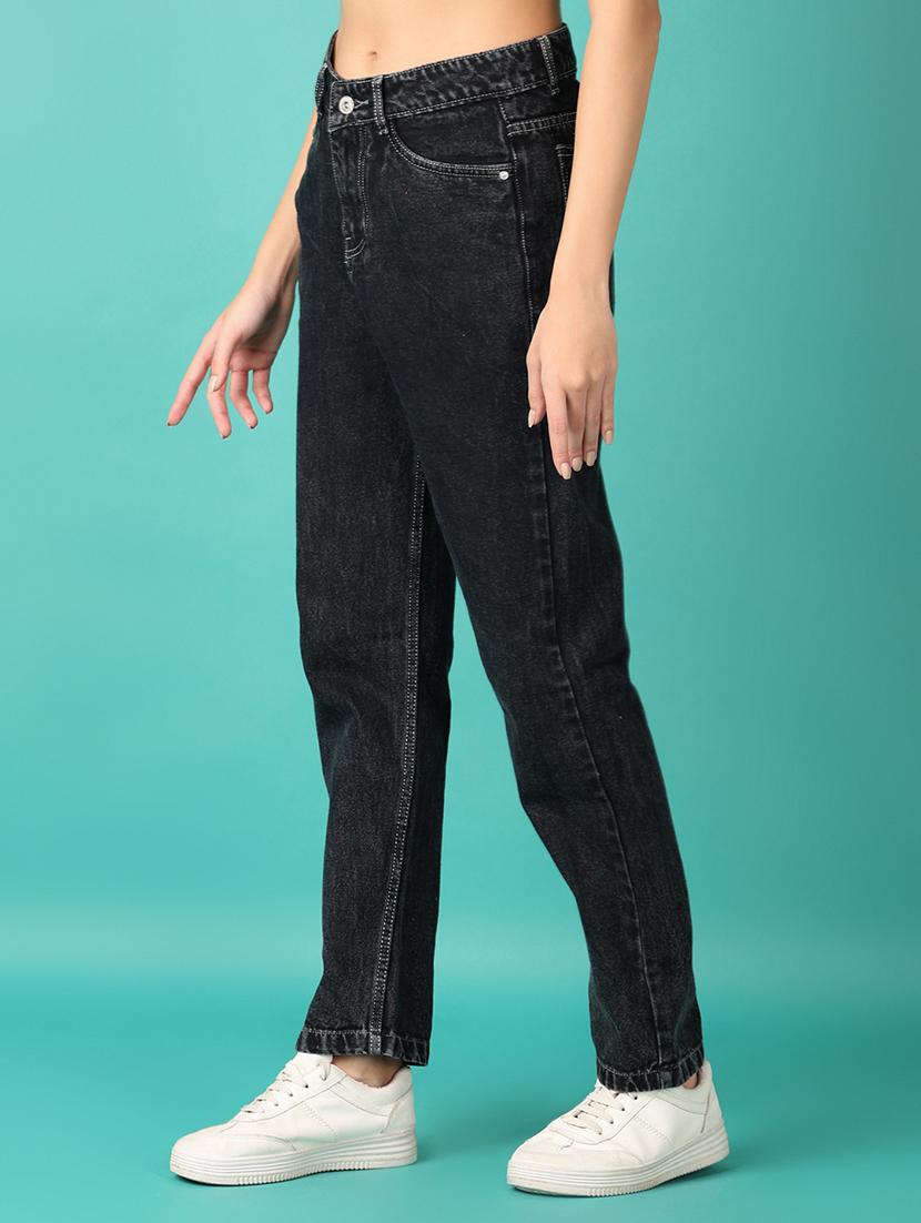 women solid mid rise straight fit jean - 21533632 - Standard Image - 2