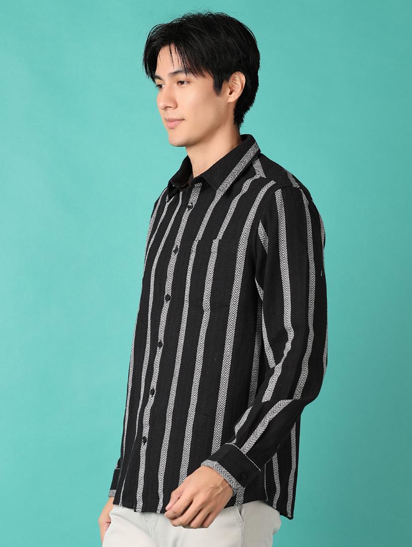 men long sleeves striped casual shirt - 21533674 - Standard Image - 2