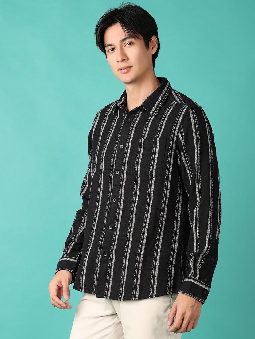 men long sleeves striped casual shirt - 21533675 - Standard Image - 2