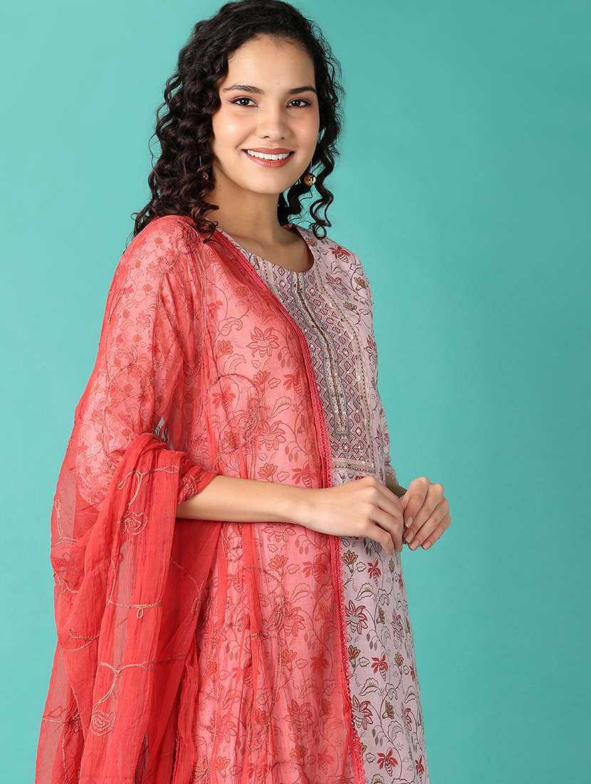 women floral kurta pant set with dupatta - 21533730 -  Standard Image - 2