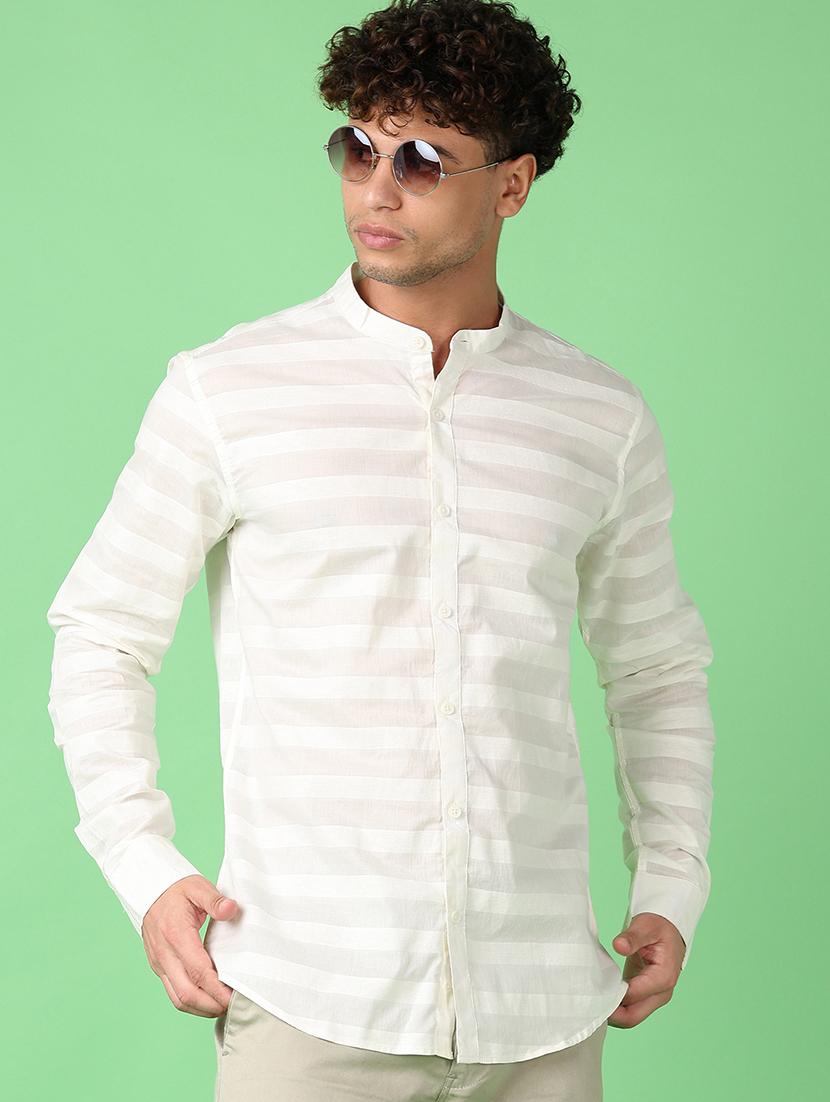 men striped long sleeve casual shirt - 21533755 - Standard Image - 2