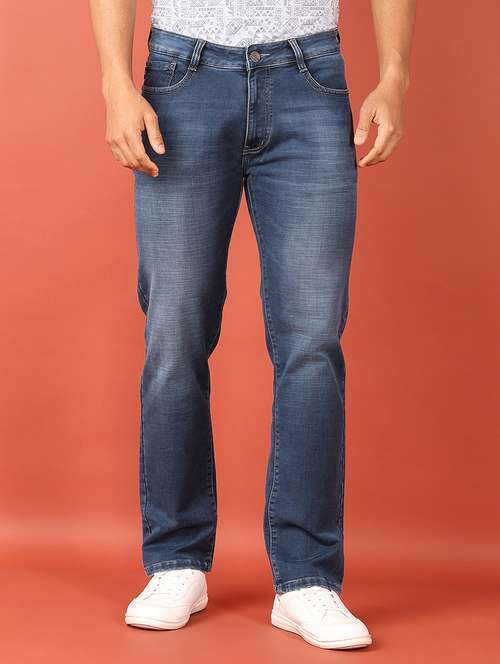 men plain mid rise denim jean - 21533998 - Standard Image - 0