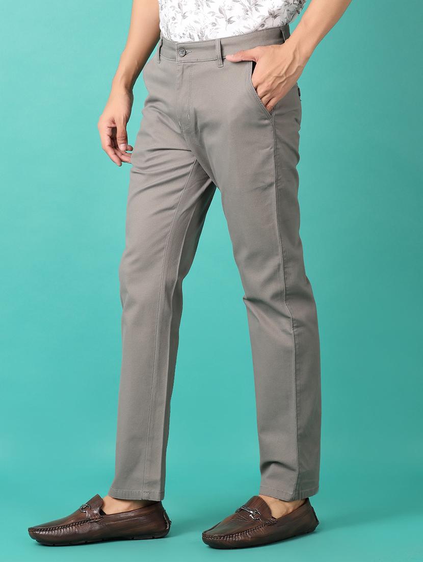 men mid rise solid chinos - 21534010 - Standard Image - 2
