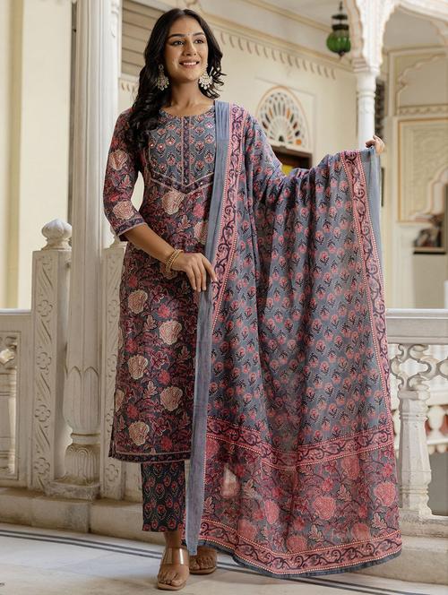 women kurta pant set with dupatta - 21534206 - Standard Image - 0
