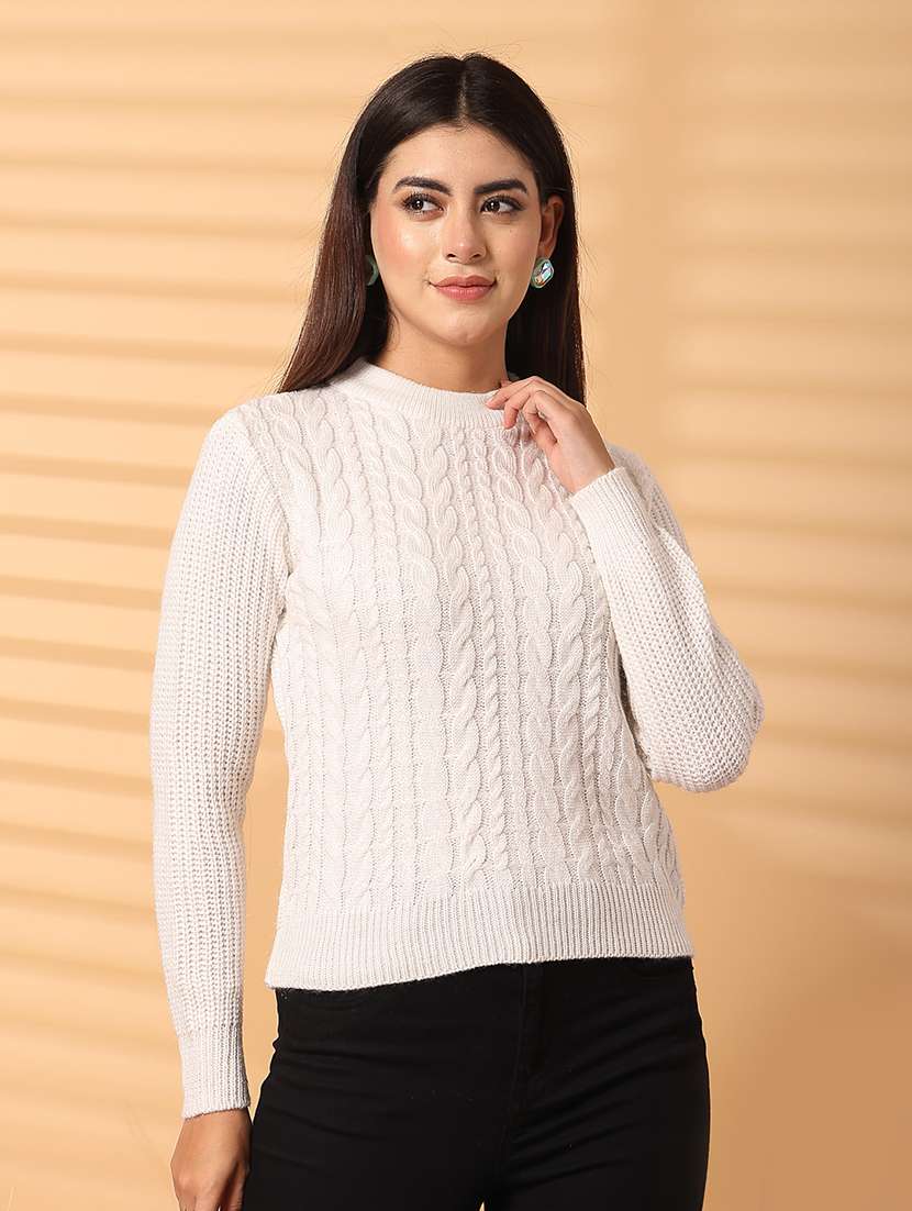 women round neck long sleeve pullover