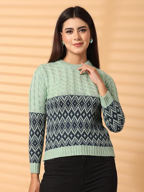 women round neck long sleeve pullover - 21534520 - Standard Image - 0