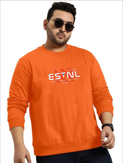 men chest print long sleeve plus sweatshirt - 21534523 - Standard Image - 0