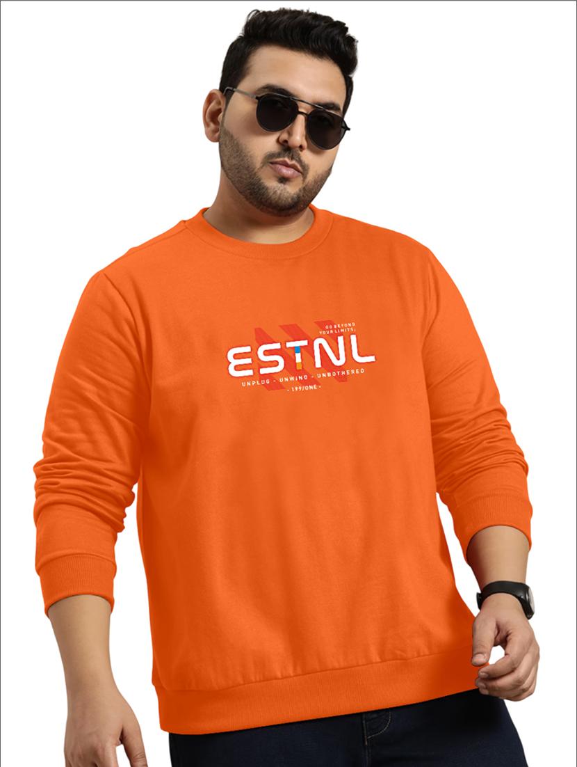 men chest print long sleeve plus sweatshirt - 21534523 - Zoom Image - 0