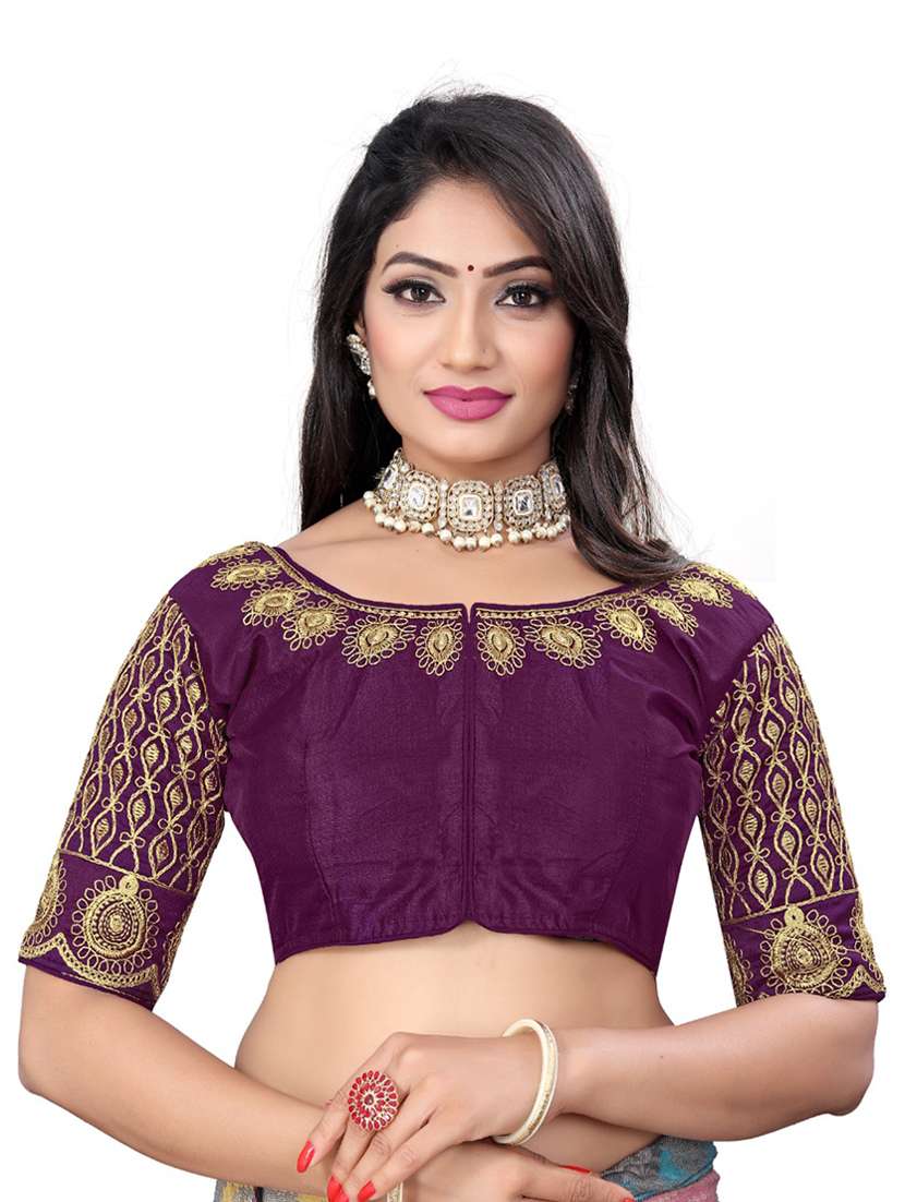 women embroidered elbow length blouse 