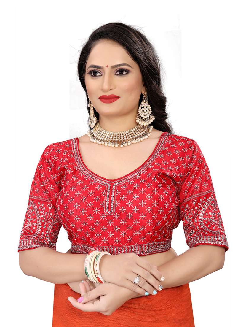 women embroidered elbow length blouse 