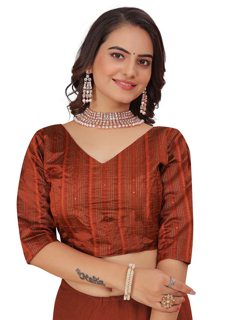women striped three quarter v neck blouse 