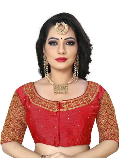women embroidered elbow length blouse - 21534740 - Standard Image - 0
