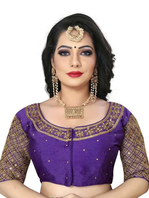 women embroidered elbow length blouse 