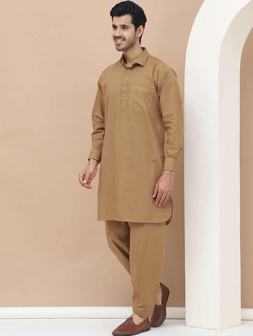 men solids pathani ethnic wear set - 21534817 -  Standard Image - 2