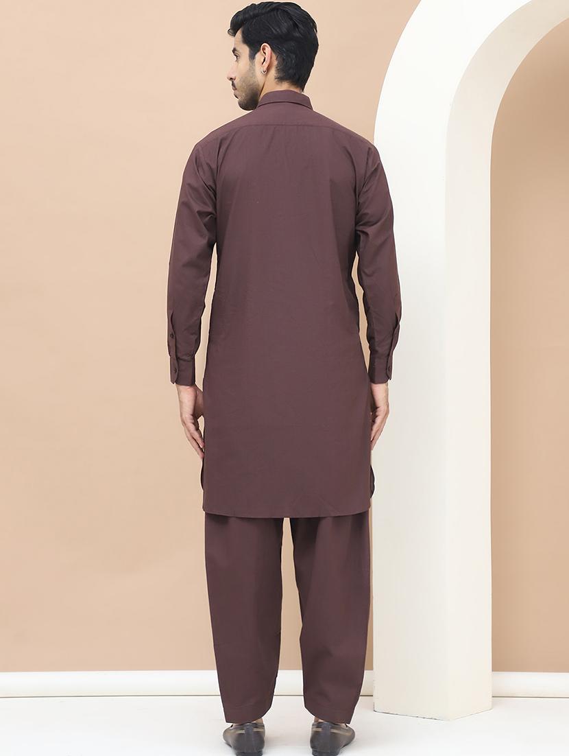 men solid pathani ethnic wear set - 21534830 - Standard Image - 2