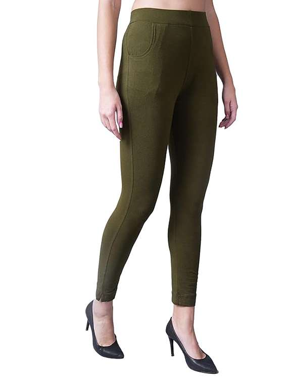 women solid ankle length jeggings - 21535527 - Standard Image - 2