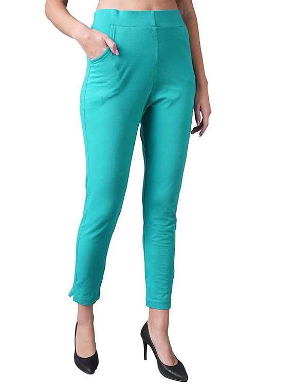 women solid ankle length leggings - 21535536 - Standard Image - 2