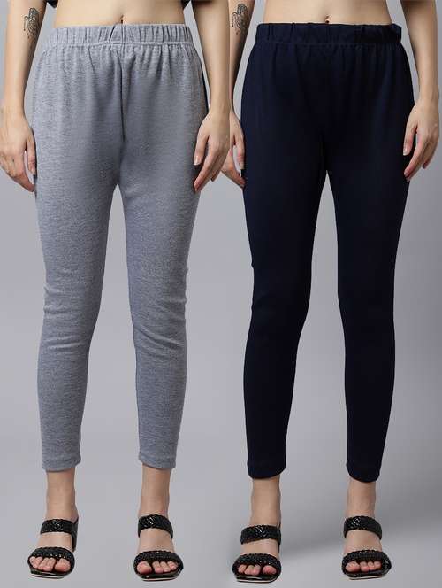 pack of 2 solid ankle length legging