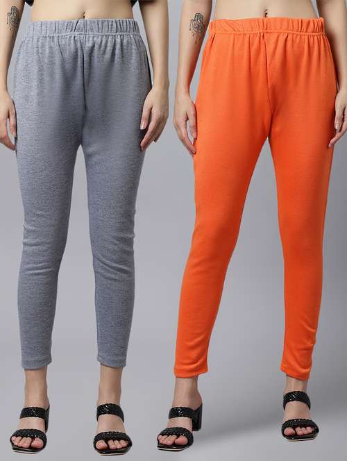 pack of 2 solid ankle length legging
