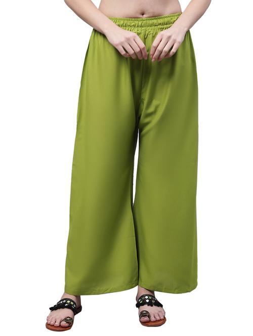 women solid relaxed fit palazzo - 21535586 - Standard Image - 0