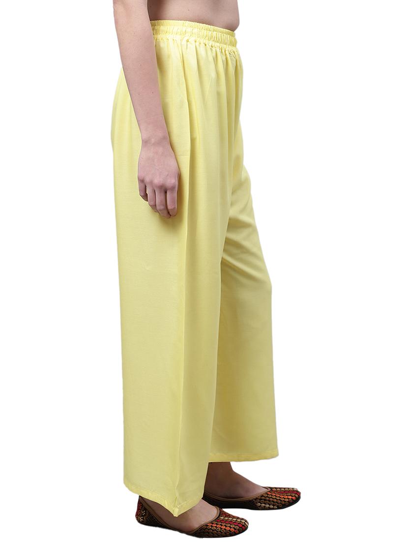 women solid relaxed fit palazzo - 21535590 - Standard Image - 2