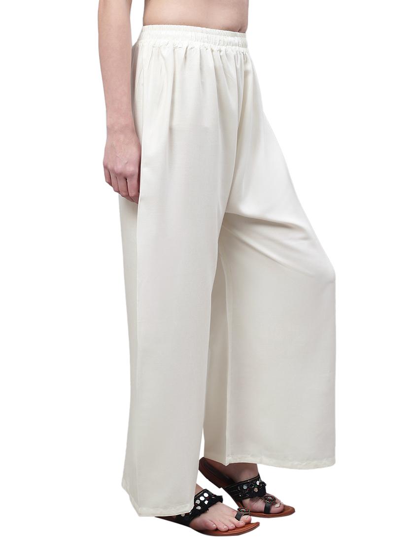 women solid relaxed fit palazzo - 21535595 - Standard Image - 2