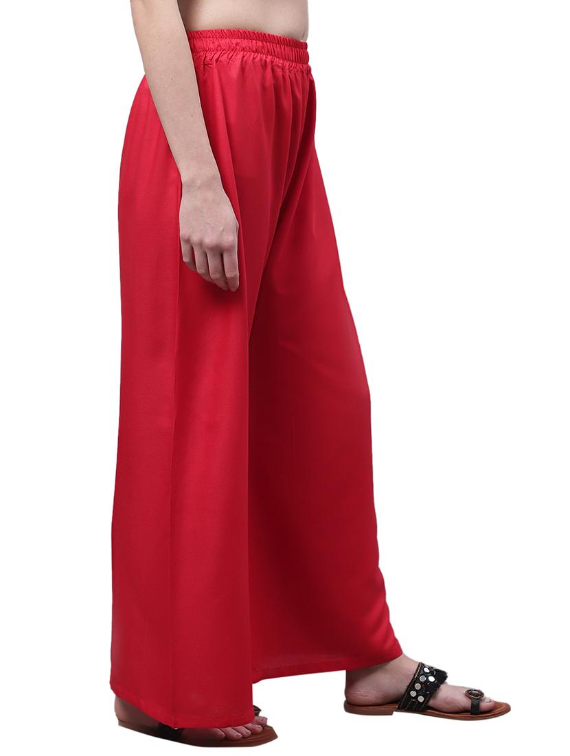 women solid relaxed fit palazzo - 21535597 - Standard Image - 2