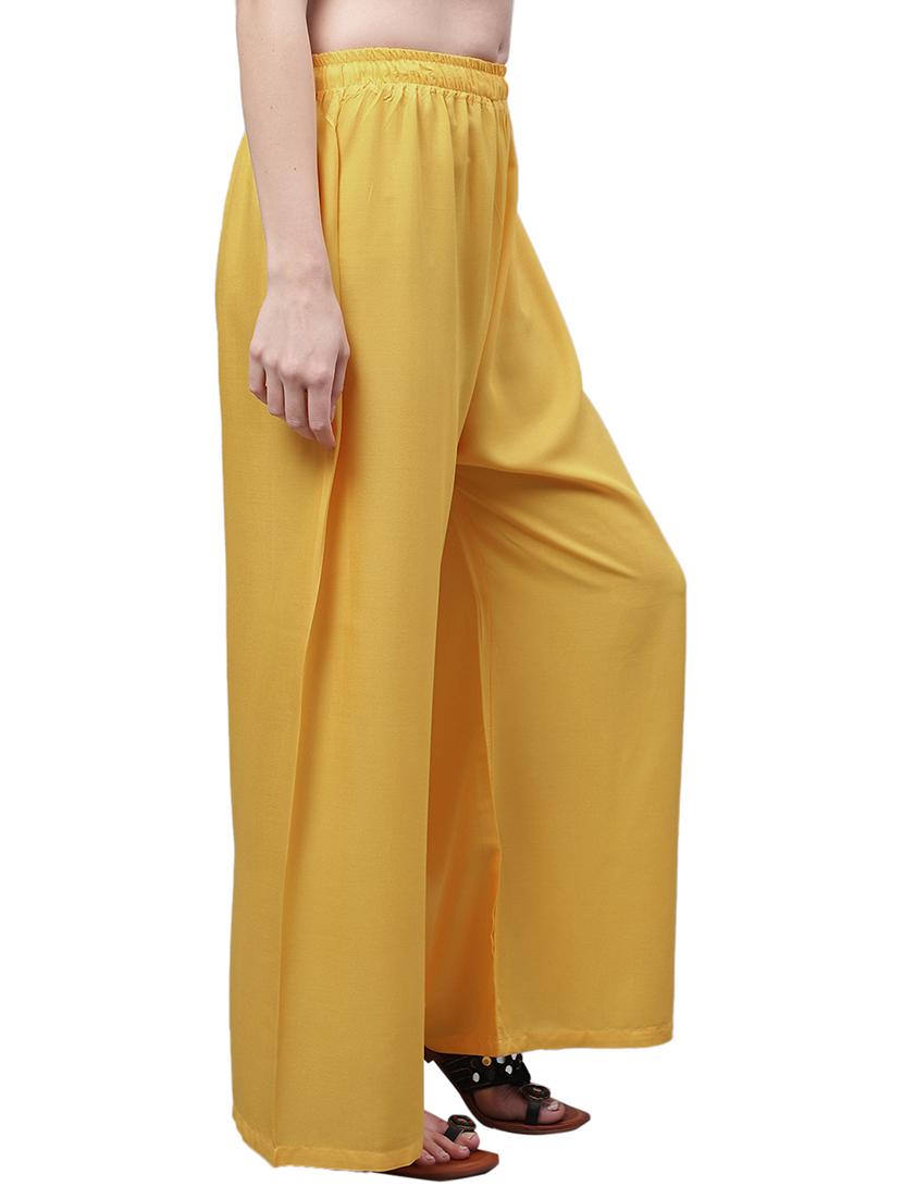 women solid relaxed fit palazzo - 21535605 - Standard Image - 2