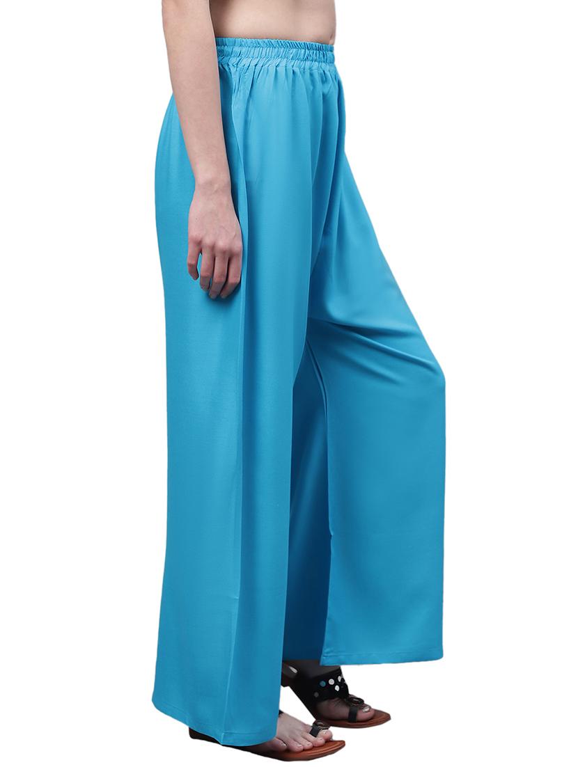 women solid relaxed fit palazzo - 21535608 - Standard Image - 2