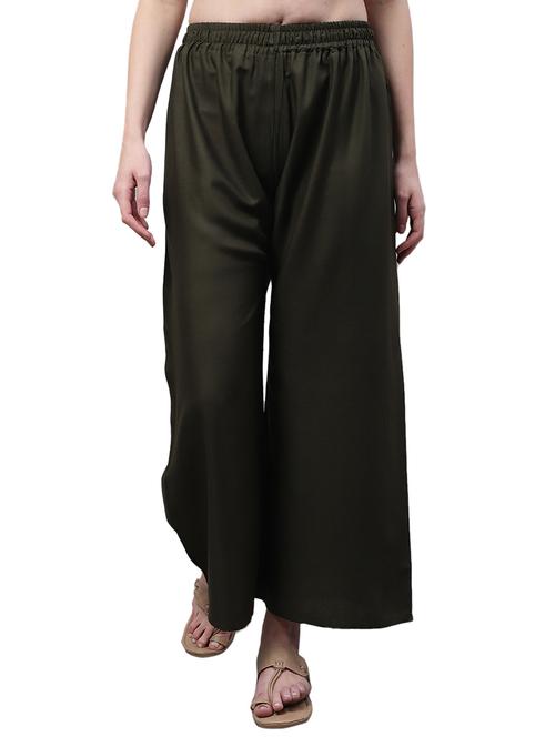 women solid relaxed fit palazzo - 21535609 - Standard Image - 0