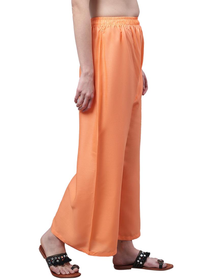 women solid relaxed fit palazzo - 21535610 - Standard Image - 2