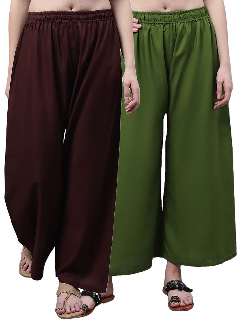 pack of 2 solid relaxed fit palazzo
