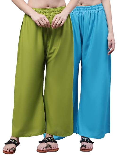 pack of 2 solid relaxed fit palazzo - 21535623 -  Standard Image - 0