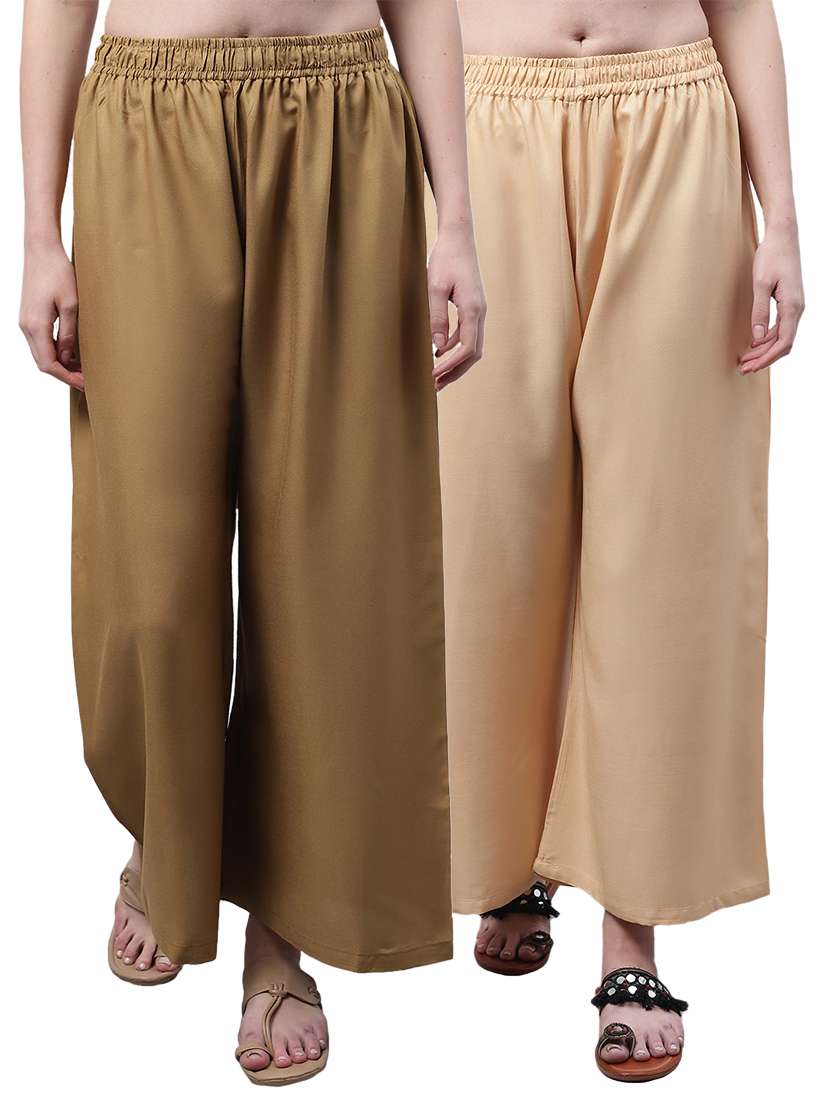 pack of 2 solid relaxed fit palazzo