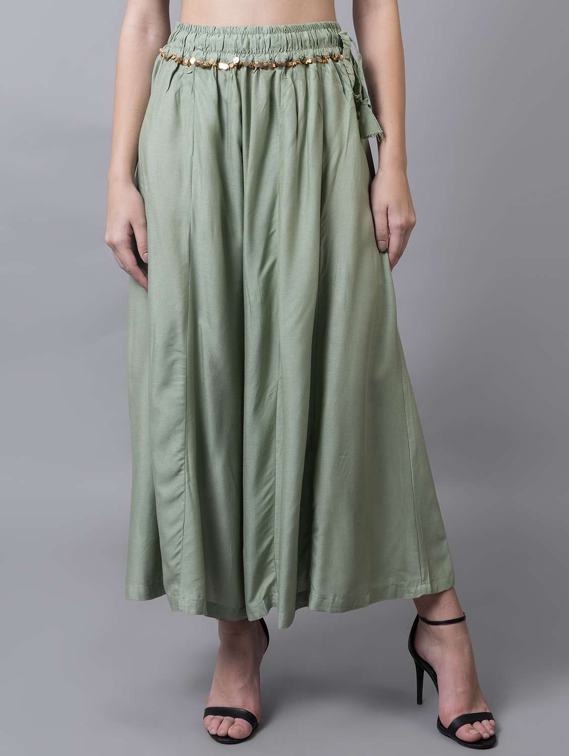 women solid flared palazzo - 21535653 -  Zoom Image - 0