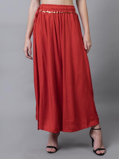 women solid flared palazzo - 21535654 - Standard Image - 0