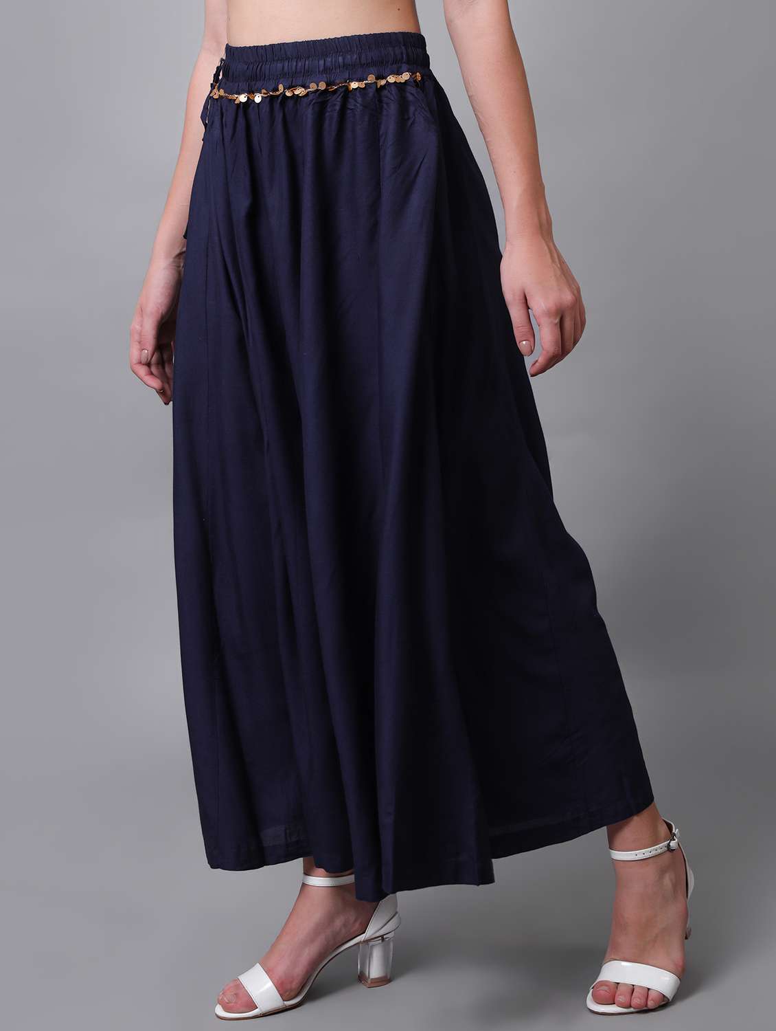 Women Solid Flared Palazzo
