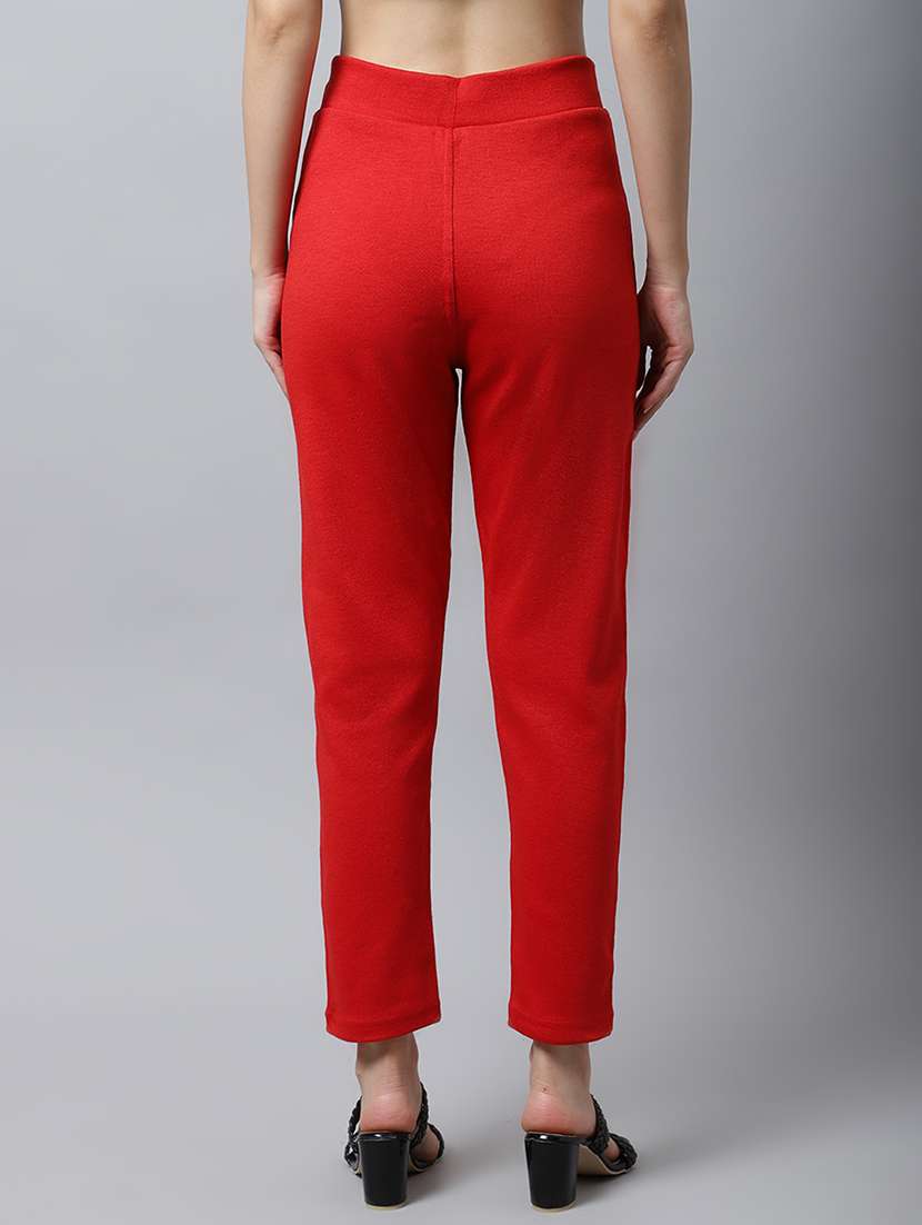 red wool trousers - 21535669 - Standard Image - 2